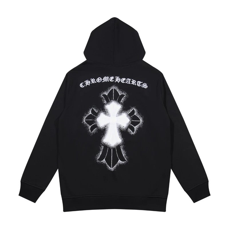 Chrome Hearts Hoodie Black with Purple Horseshoe Logo - 31