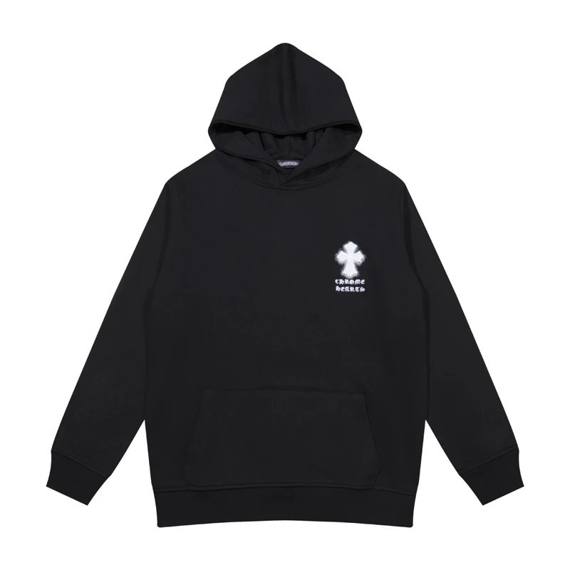 Chrome Hearts Hoodie Black with Purple Horseshoe Logo - 32