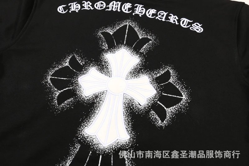 Chrome Hearts Hoodie Black with Purple Horseshoe Logo - 33