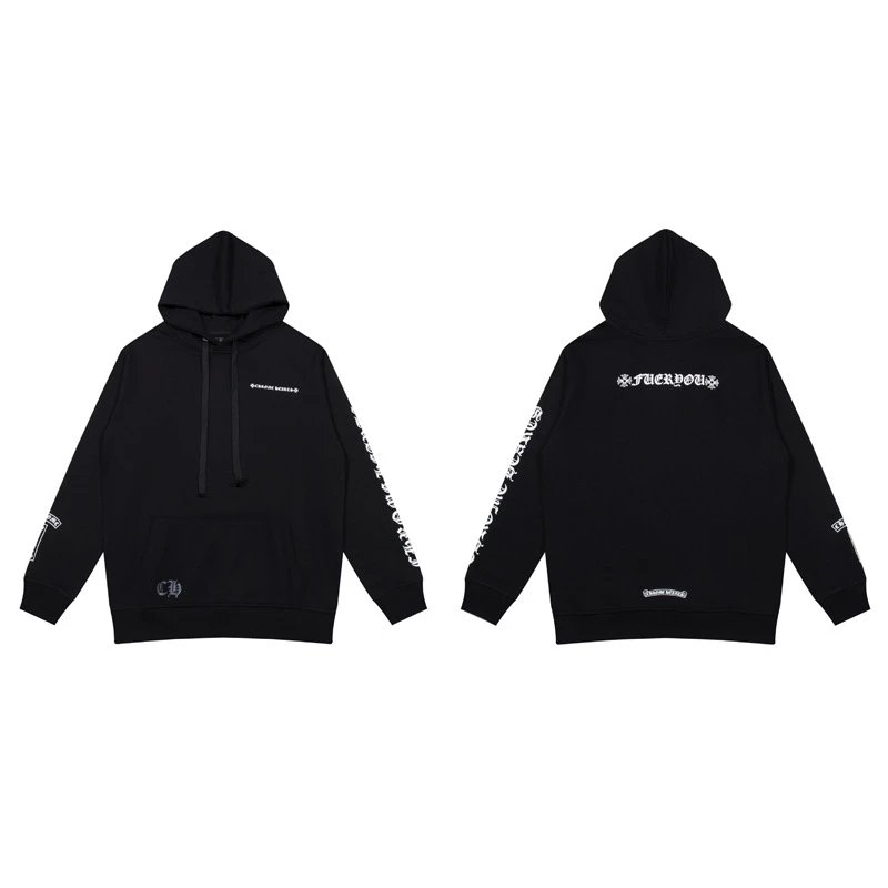 Chrome Hearts Hoodie Black with Purple Horseshoe Logo - 36