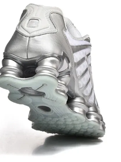 Nike Shox R4 White/Black/Silver Sneakers - 3
