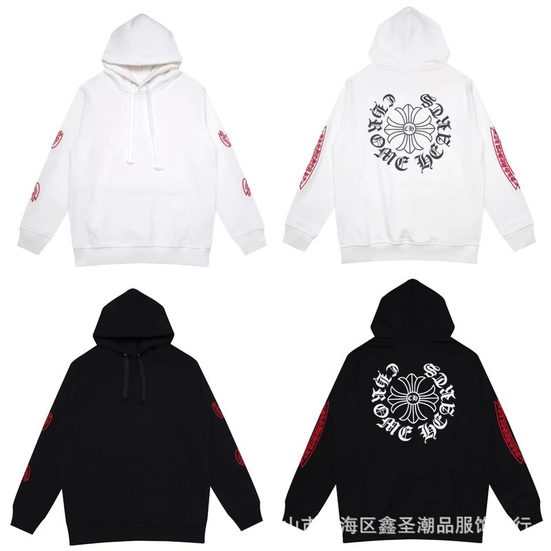 Chrome Hearts Hoodie Black with Purple Horseshoe Logo - 21
