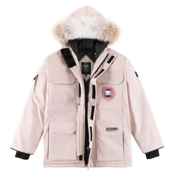 Moncler Genius Parka Beige with Fur Trim Down Jacket - 1