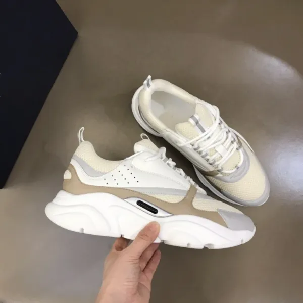 Dior B23 Low Top Silver Navy White Chunky Sneakers - 17