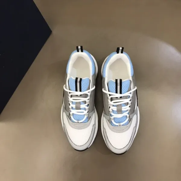 Dior B23 Low Top Silver Navy White Chunky Sneakers - 3
