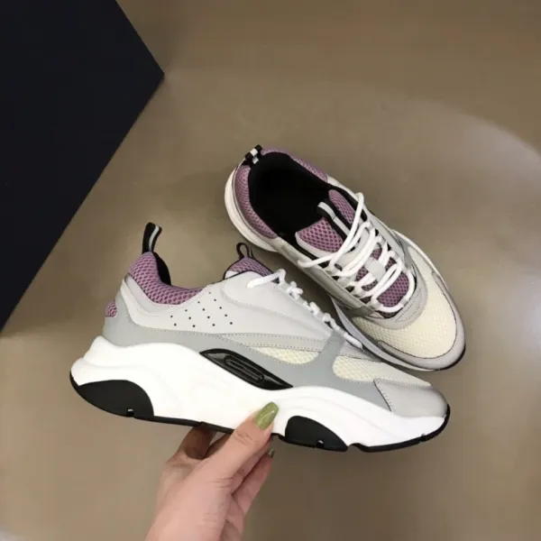 Dior B23 Low Top Silver Navy White Chunky Sneakers - 27
