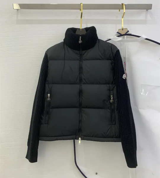 Moncler Grenoble Knit-Sleeve Down Vest Black - 1