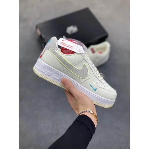 Nike Air Force 1 Low 'Cactus Jack' White Lime Teal Sneakers - 1