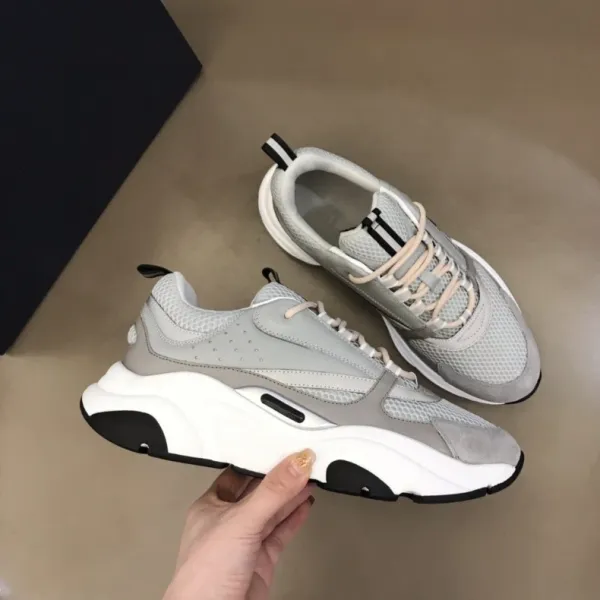 Dior B23 Low Top Silver Navy White Chunky Sneakers - 33