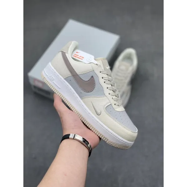 Nike Air Force 1 Low Beige Gray Sneakers - 1