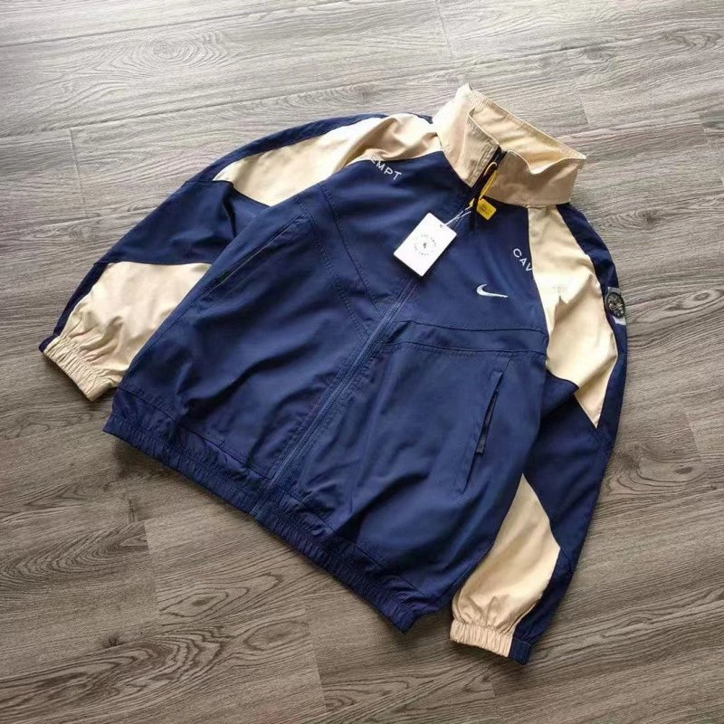 NIKE White and Blue Colorblock Jacket