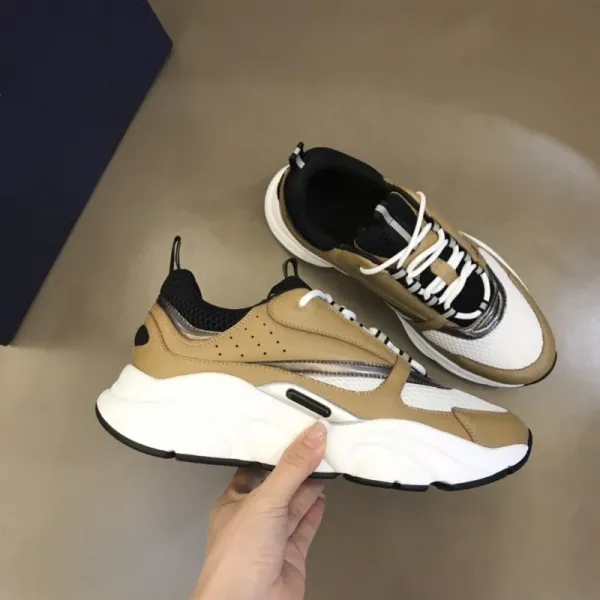 Dior B23 Low Beige White Black Chunky Sneakers - 1