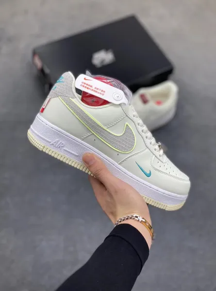 Nike Air Force 1 Low 'Cactus Jack' White Lime Teal Sneakers - 27