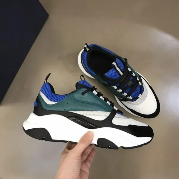 Dior B23 Low Top Silver Navy White Chunky Sneakers - 20