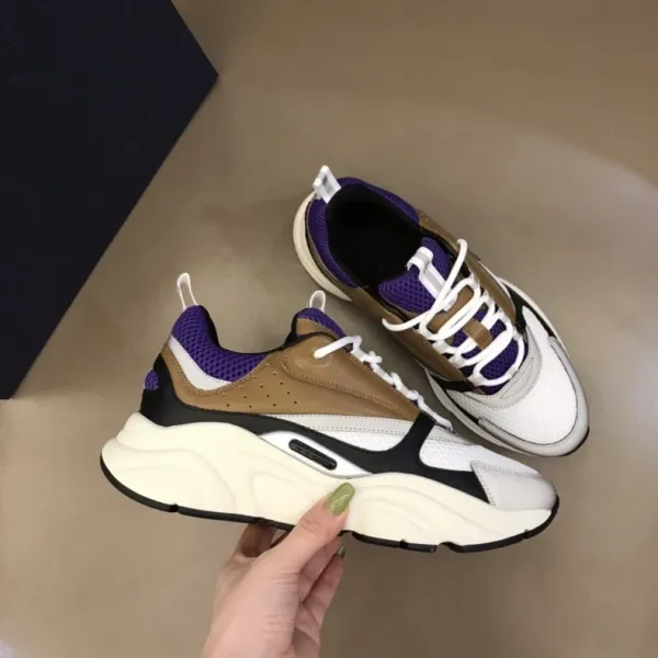 Dior B23 Low Top Silver Navy White Chunky Sneakers - 25