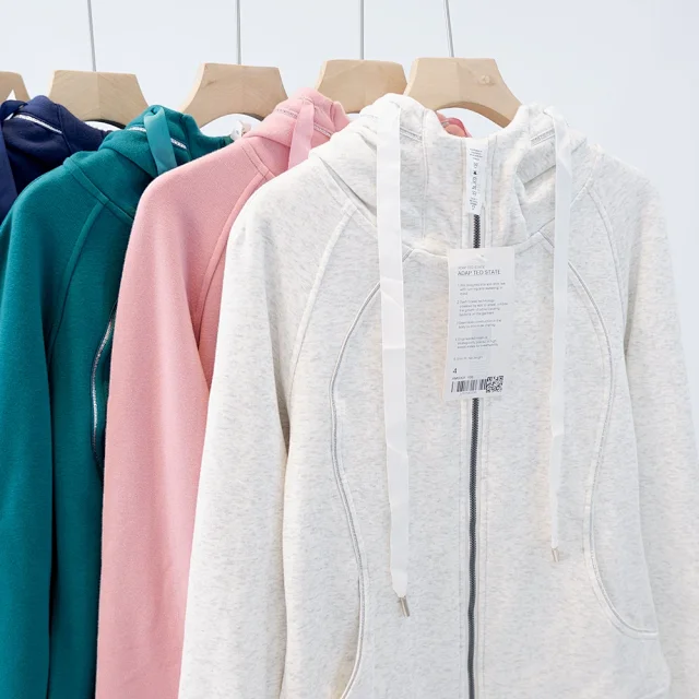 Unbranded Hoodies & Sweatshirts Zip-Up Hooded Sweatshirt with Curved Pockets product detail image 5