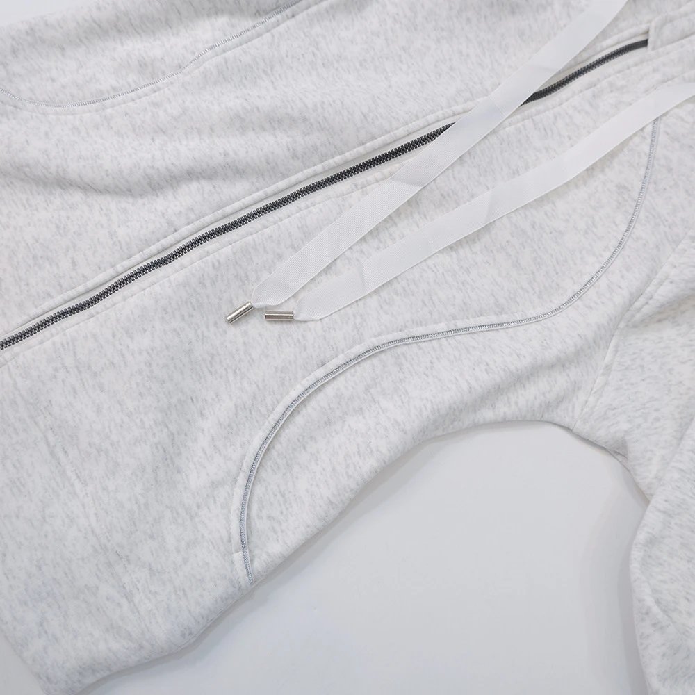 Unbranded Hoodies & Sweatshirts Zip-Up Hooded Sweatshirt with Curved Pockets image 7