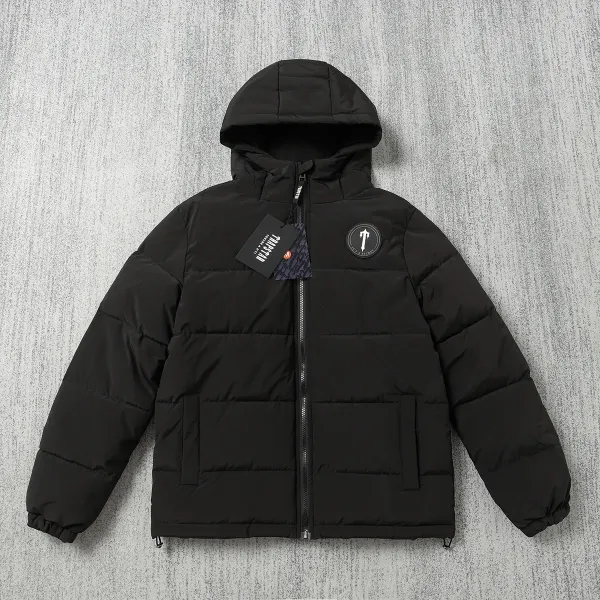 Thom Browne TB Black Puffer Jacket with Hood - 1