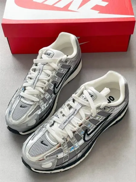 Nike P-6000 White Olive Green Running Shoes - 9