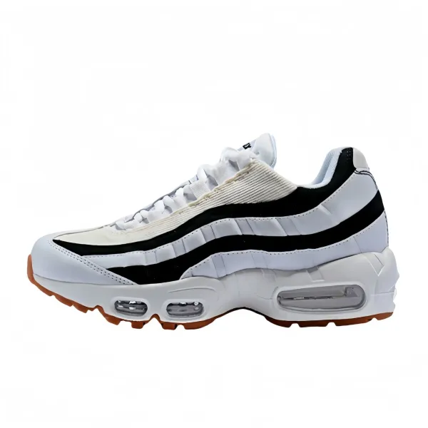 Nike Air Max 95 White Black Gum Sole Sneakers - 1