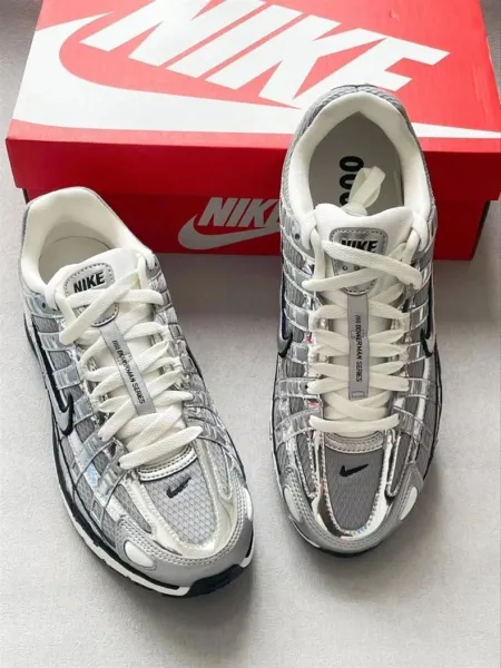 Nike P-6000 White Olive Green Running Shoes - 8