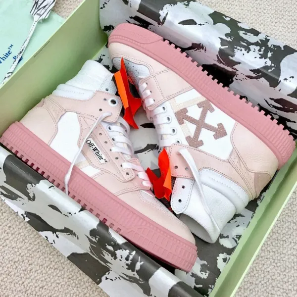 Off-White x Nike Air Force 1 Low White Green Red Sneakers - 8
