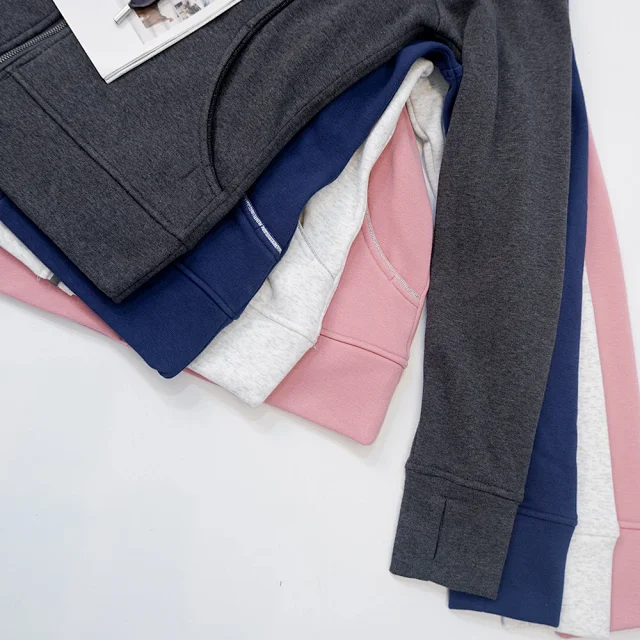 Unbranded Hoodies & Sweatshirts Zip-Up Hooded Sweatshirt with Curved Pockets product detail image 11