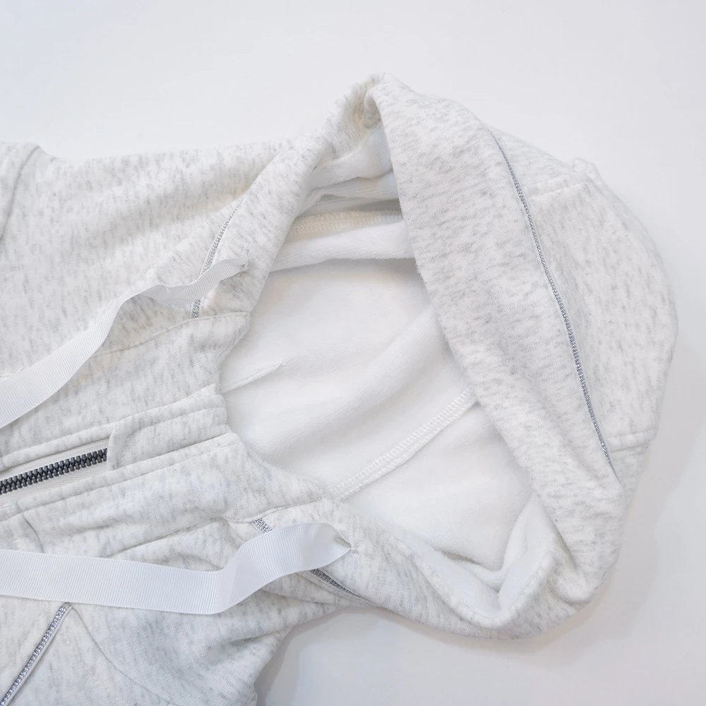 Unbranded Hoodies & Sweatshirts Zip-Up Hooded Sweatshirt with Curved Pockets image 8