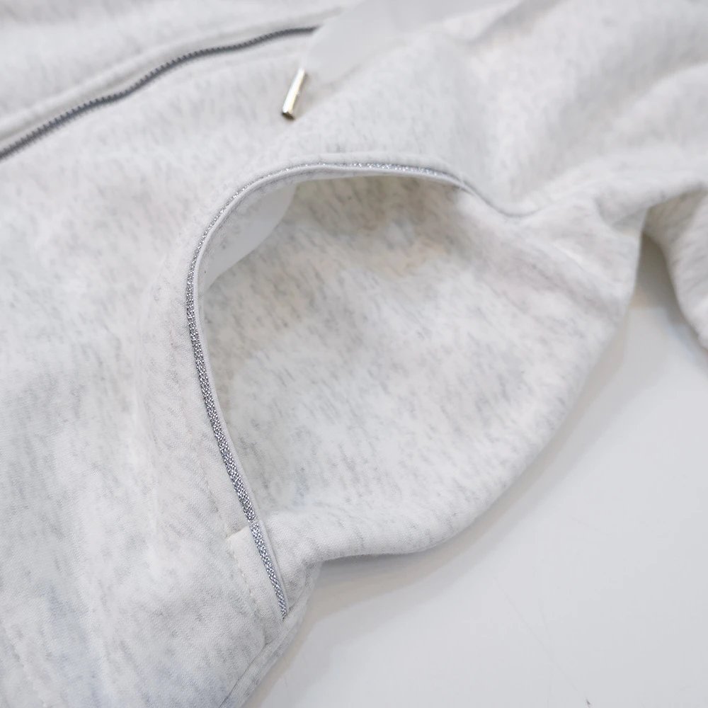 Unbranded Hoodies & Sweatshirts Zip-Up Hooded Sweatshirt with Curved Pockets image 5