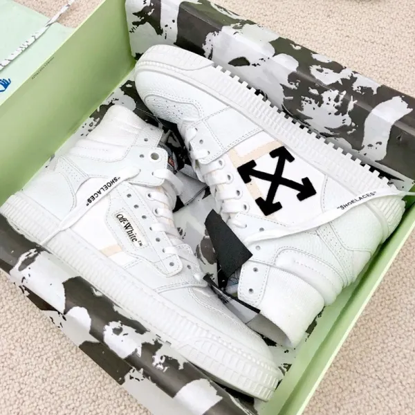 Off-White x Nike Air Jordan 1 Mid White Sneakers - 1