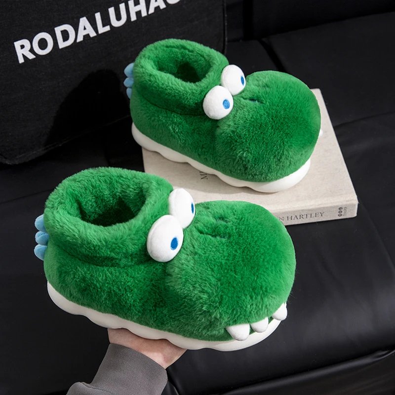 Crocodile winter slippers