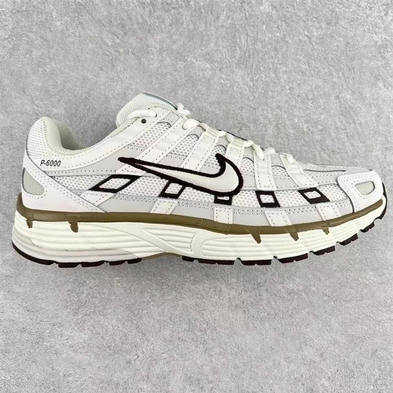 Nike P-6000 White Olive Green Running Shoes - 3