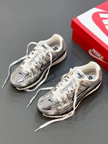 Nike P-6000 White Olive Green Running Shoes - 12