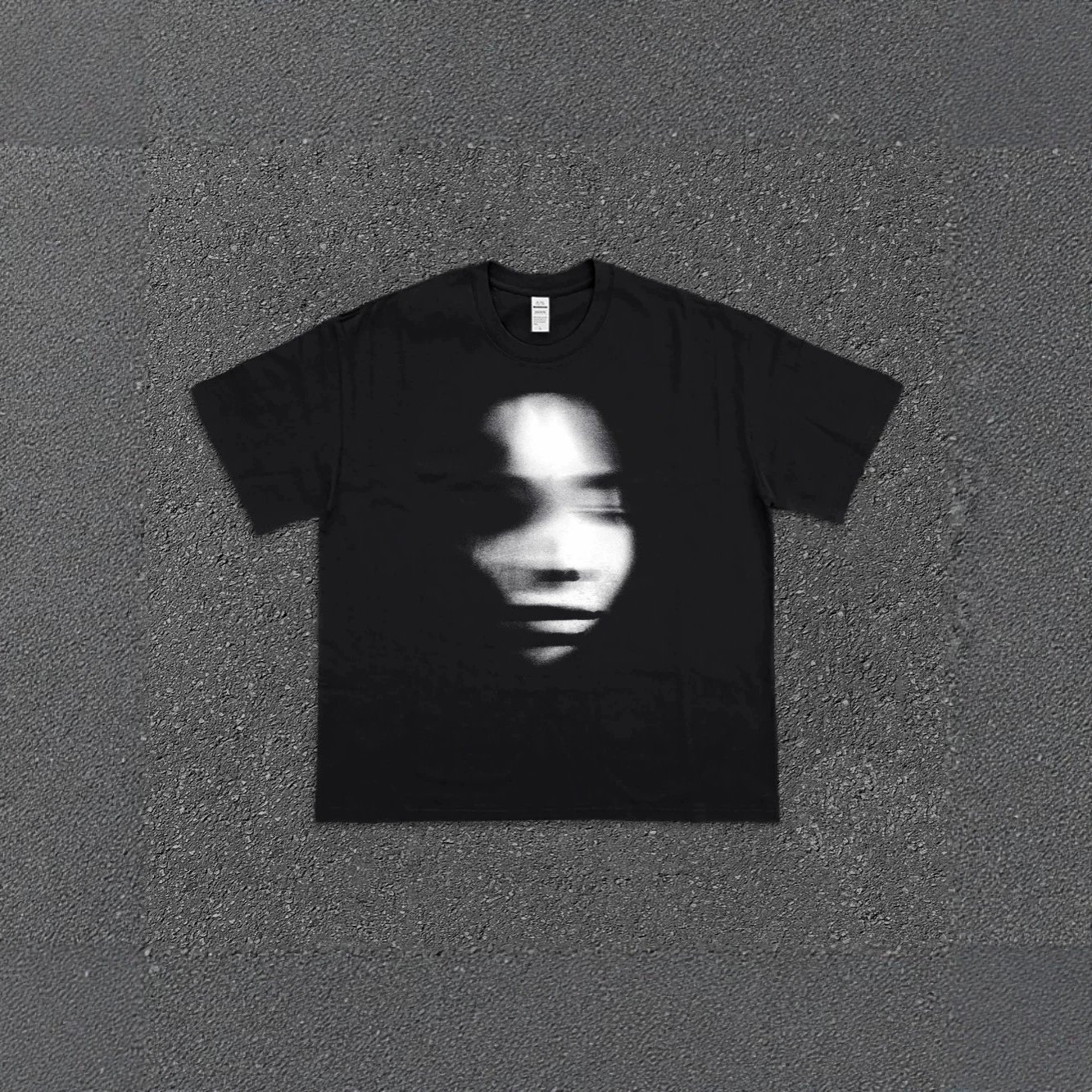 250 GSM Heavyweight Cotton! American Oversized Y2K Distorted Face Print Loose Fit T-Shirt for Men