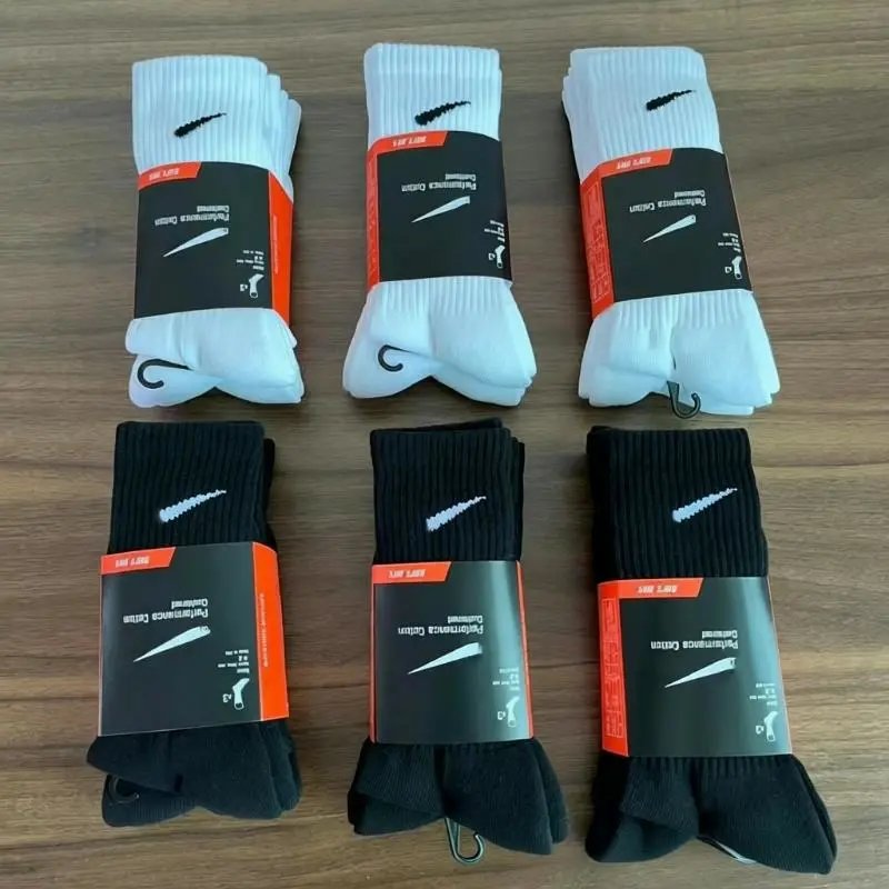 Suwan Next Terry Bottom Solid Color Sports Socks Black White Mid-Calf Over-the-Calf Unisex Basketball Socks