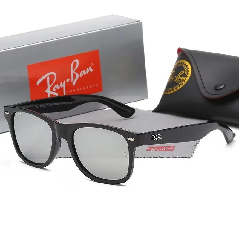 Black frame with silver mirror lenses