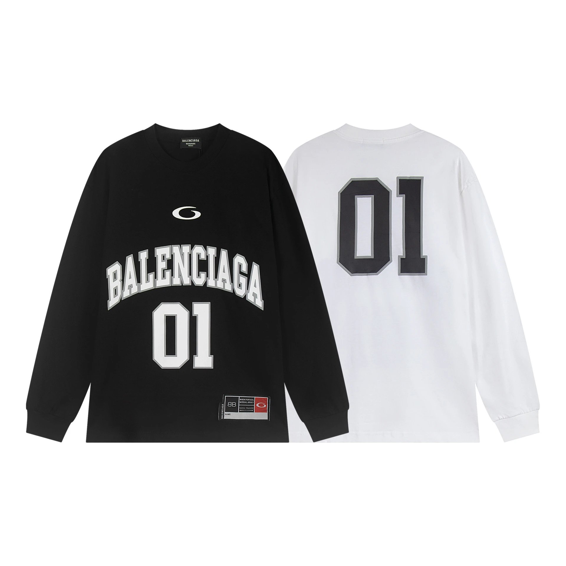 Round Neck Long Sleeve Jersey T-Shirt Unisex Couple Fashion Meow-3