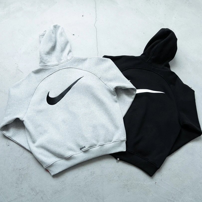Hooded Cardigan Sweatshirt with Embroidered Letters, Fleece-Lined Couple's Set