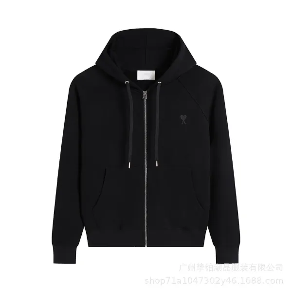 Comme des Garçons Play Heart Logo Zip-Up Hoodie Black - 1
