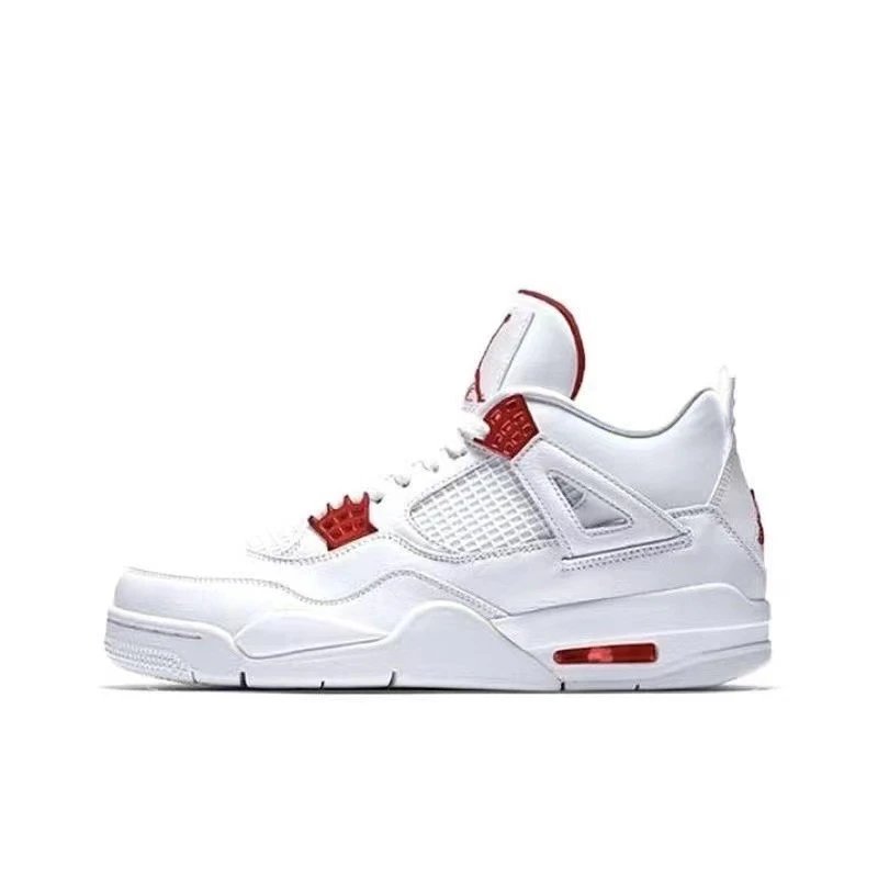 AJ4 white and red buckle