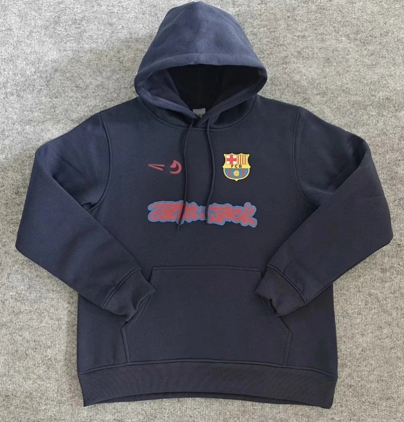 Barca x Reverse Swoosh Fleece Hoodie - Royal Blue