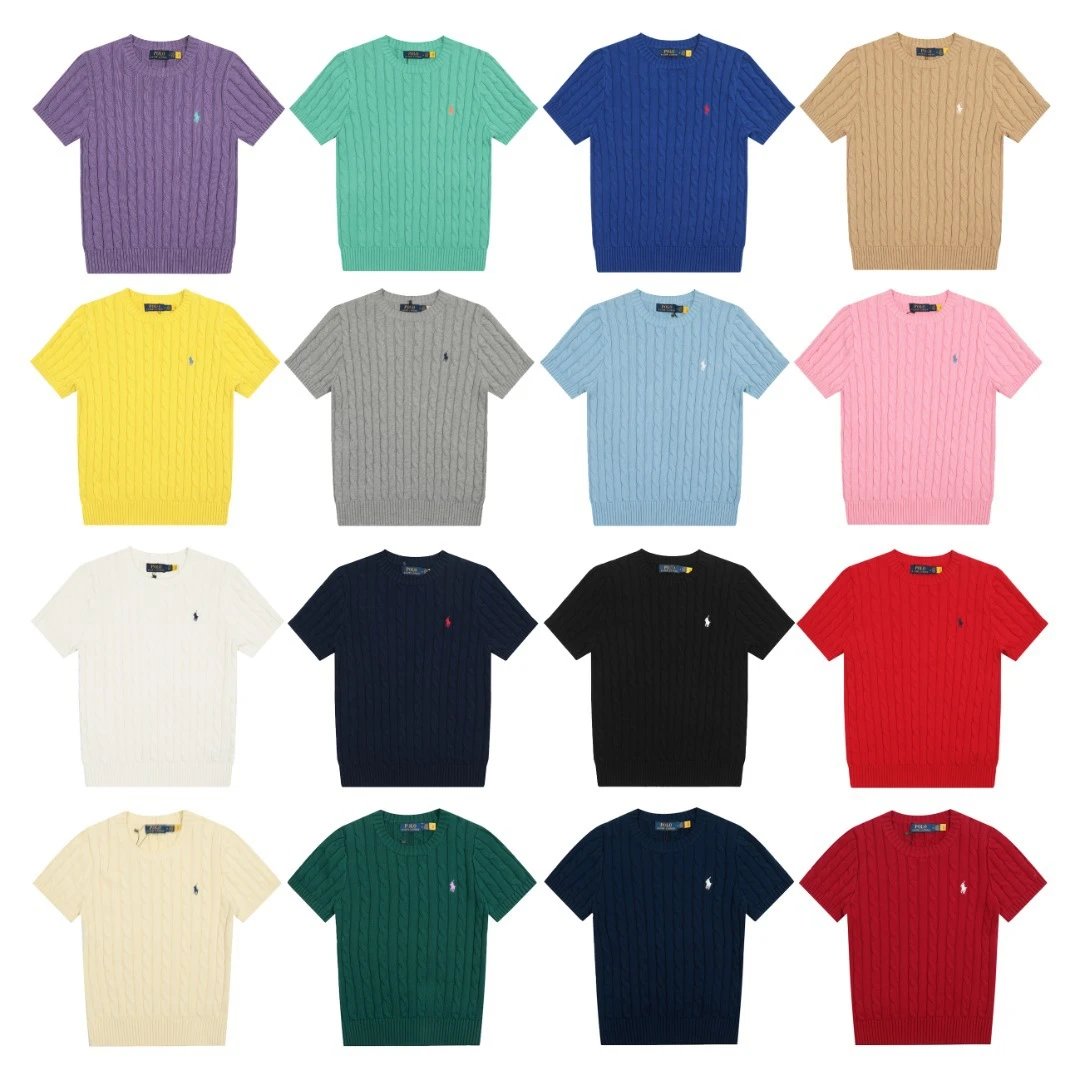 Amu Classic Four-Season Round Neck Knit Short Sleeve