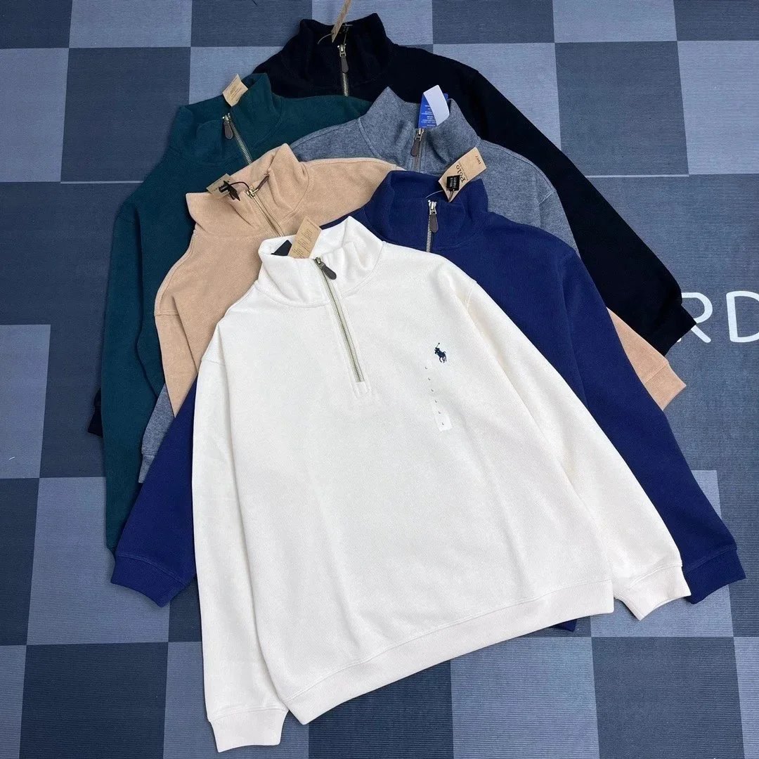 Unbranded Hoodies & Sweatshirts Embroidered Horse Motif Quarter-Zip Mock-Neck Sweatshirt image 5