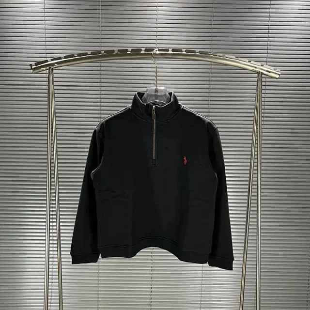 Unbranded Hoodies & Sweatshirts Embroidered Horse Motif Quarter-Zip Mock-Neck Sweatshirt product detail image 8