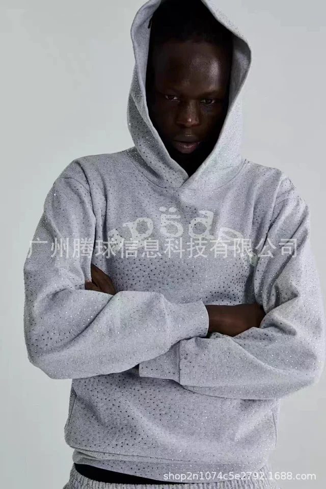 Unbranded Hoodies & Sweatshirts Rhinestone Lettering Pullover Hoodie product detail image 18