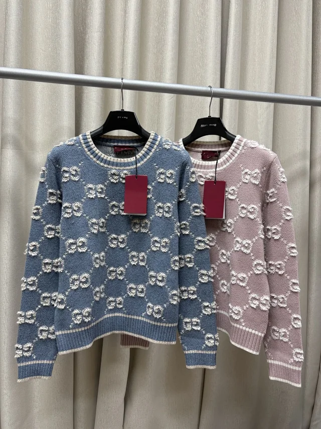 Gucci Knitwear GG monogram knit sweater and button-front cardigan product detail image 2