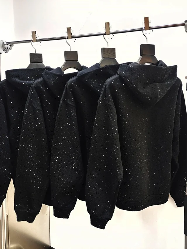 Unbranded Hoodies & Sweatshirts Rhinestone Lettering Pullover Hoodie product detail image 3