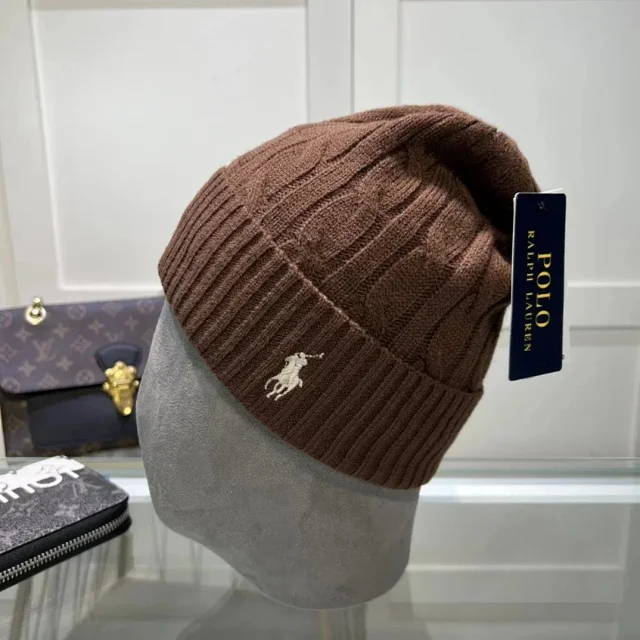 Polo Ralph Lauren Hats Rib-knit cuff beanie with embroidered player product detail image 3