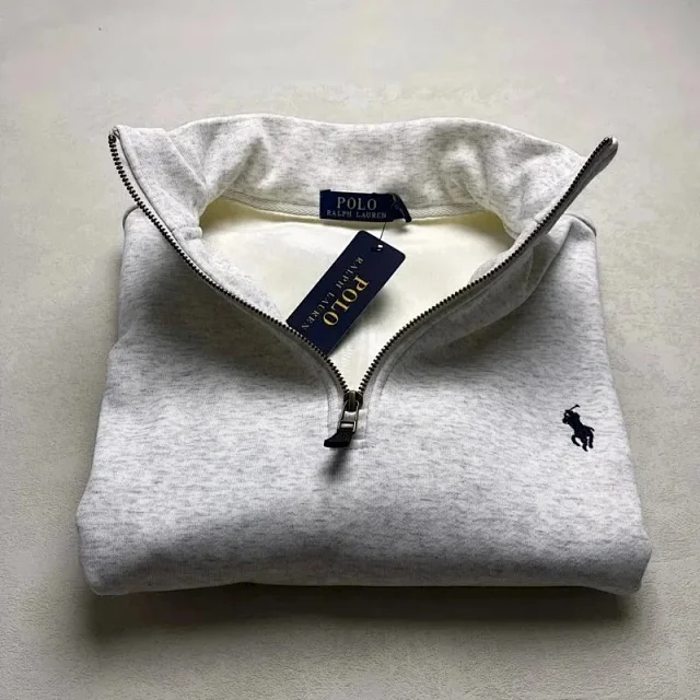 Unbranded Hoodies & Sweatshirts Embroidered Horse Motif Quarter-Zip Mock-Neck Sweatshirt product detail image 5