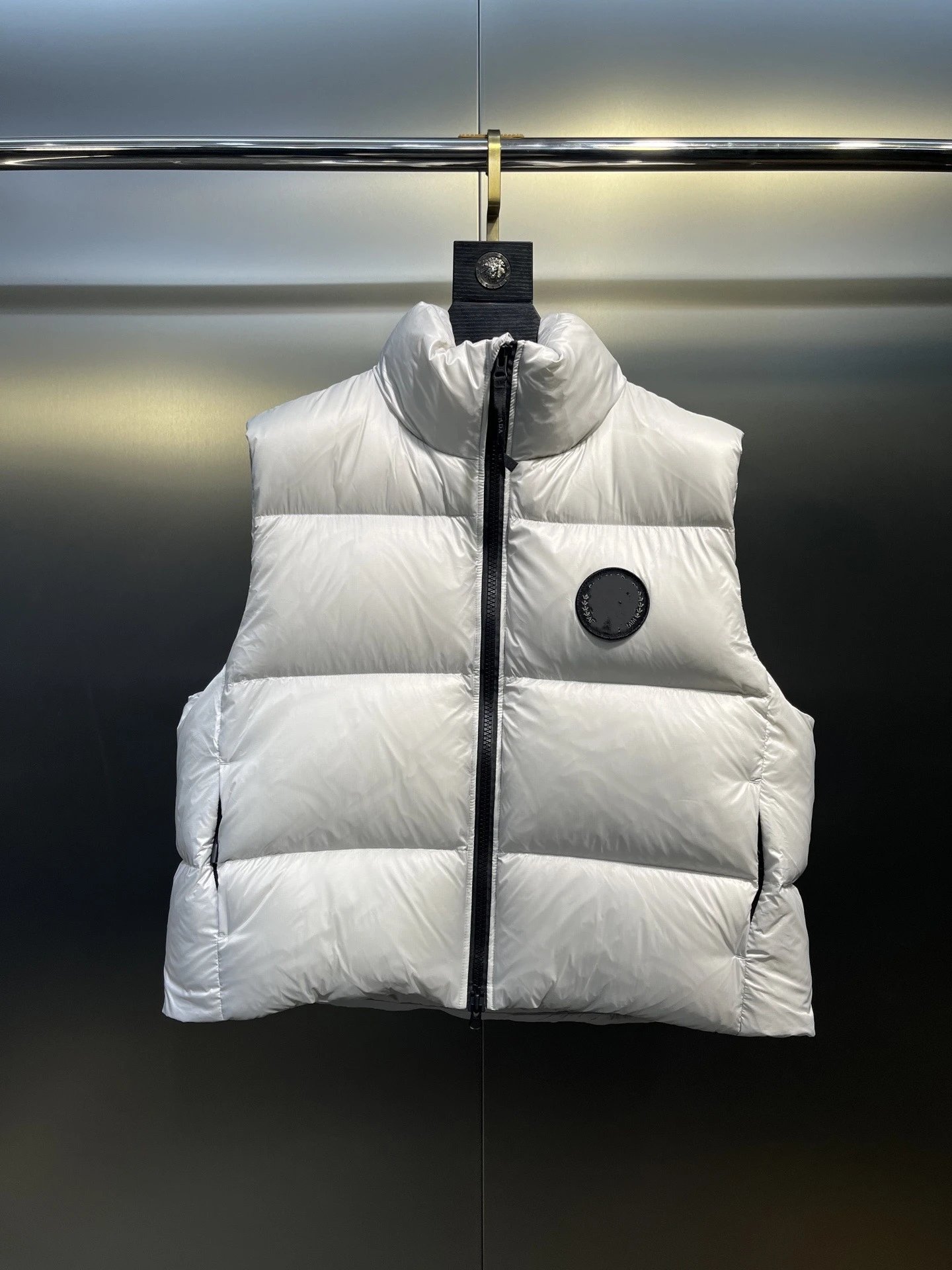Canada Goose Vests Quilted high-collar puffer vest — white